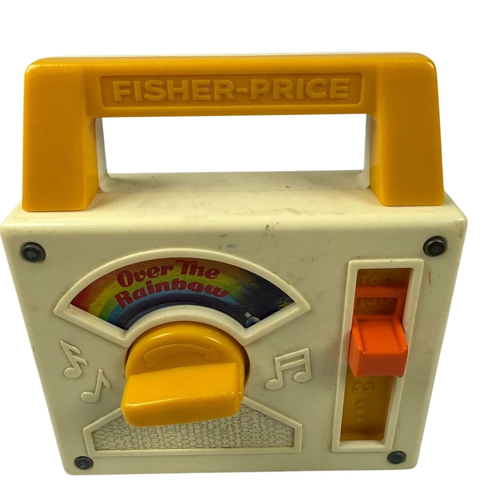 Vintage 1981 Fisher-Price Music Box Yellow Over The Rainbow Toy 794 Plays Music